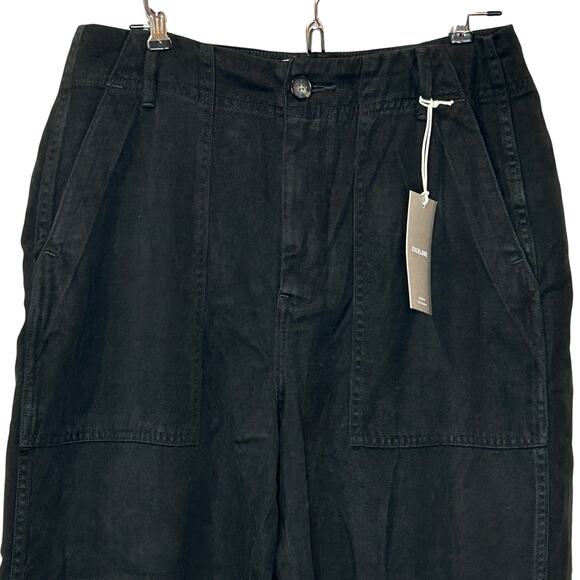 New Everlane The Tencel Utility Pant Tapered Leg Black Women's 6 NWT Patchwork - Picture 7 of 13